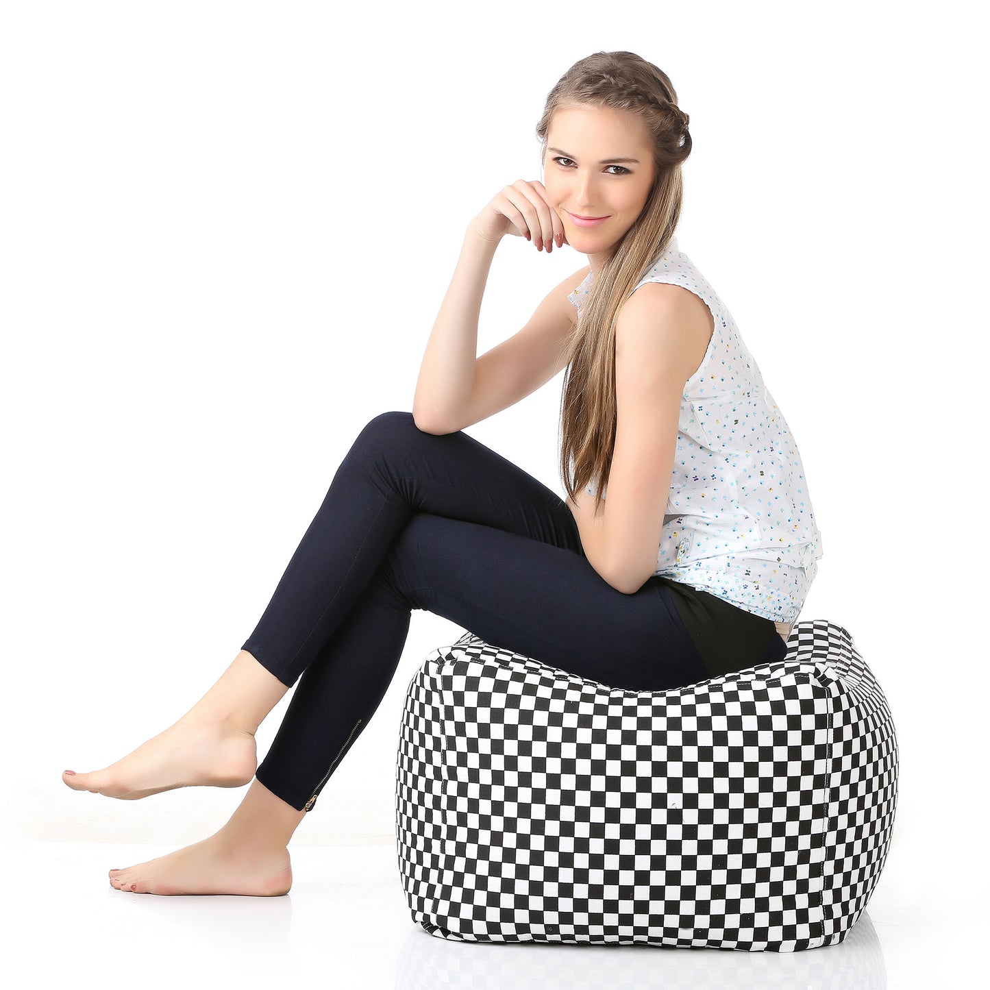 Square - Ottoman Printed Bean Bag With Fillers - Large