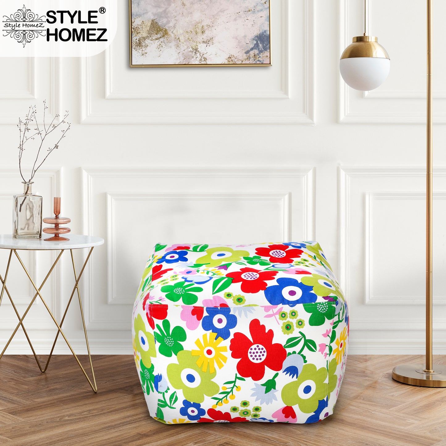 Square - Ottoman Printed Bean Bag With Fillers - Large