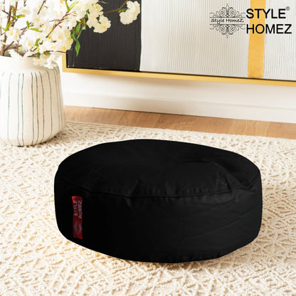 XL Round Floor Cushion With Beans - Black