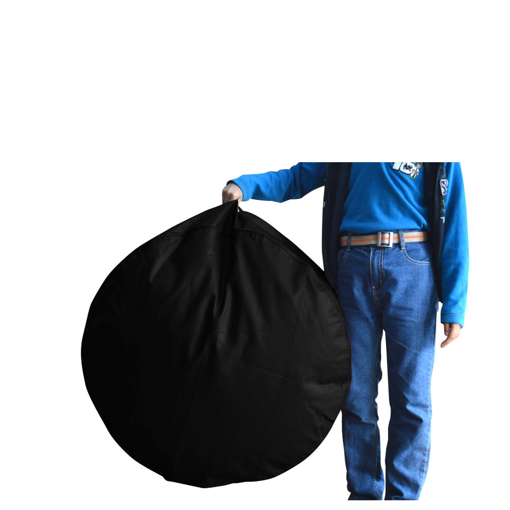 XL Round Floor Cushion With Beans - Black