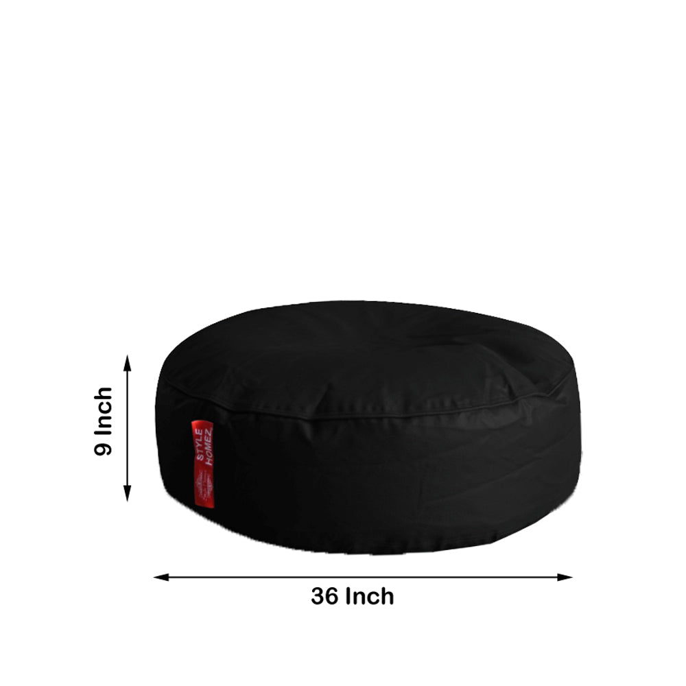 XL Round Floor Cushion With Beans - Black