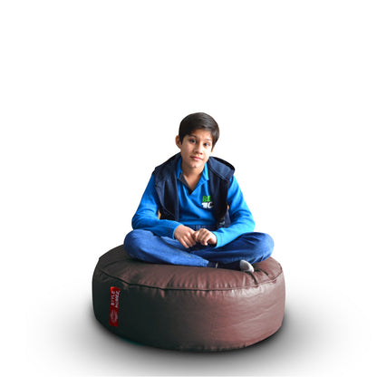 Brown XL Round Floor Cushion With Beans - Chocolate