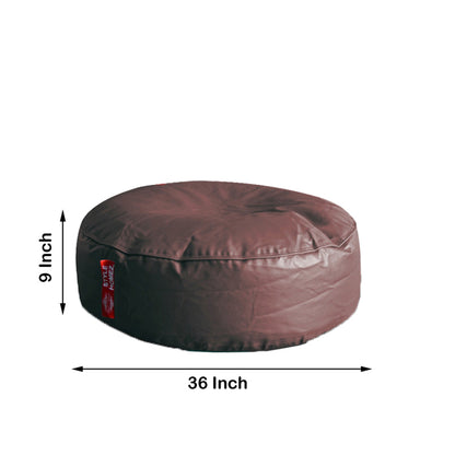 Brown XL Round Floor Cushion With Beans - Chocolate