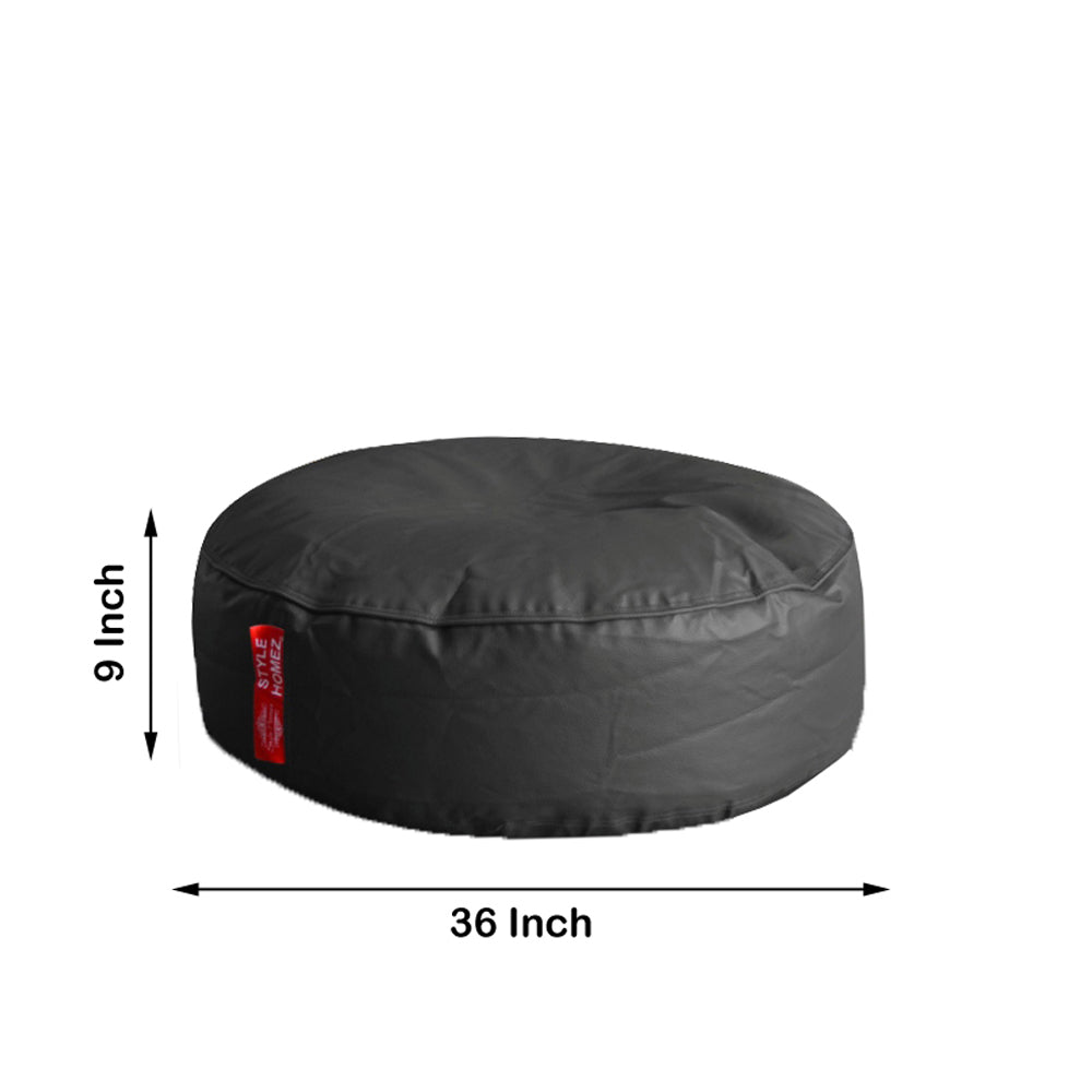 XL Round Floor Cushion With Beans - Grey