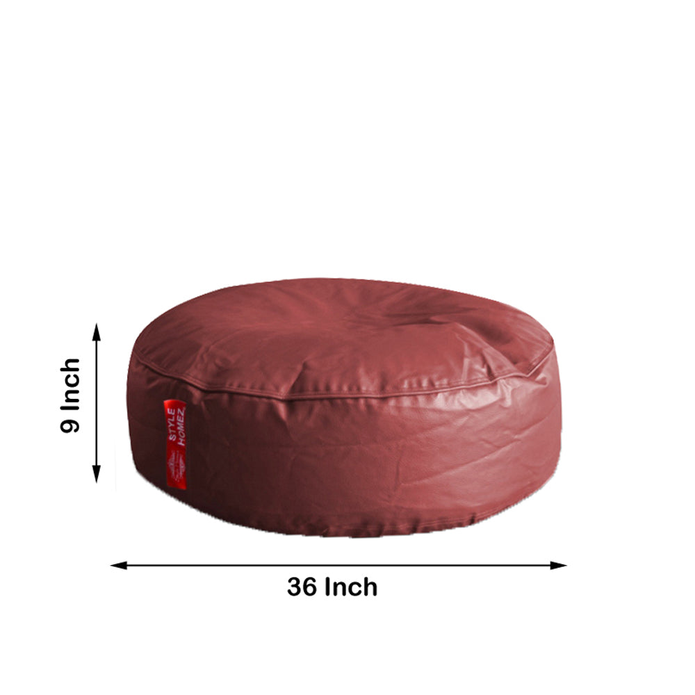 XL Round Floor Cushion With Beans - Maroon