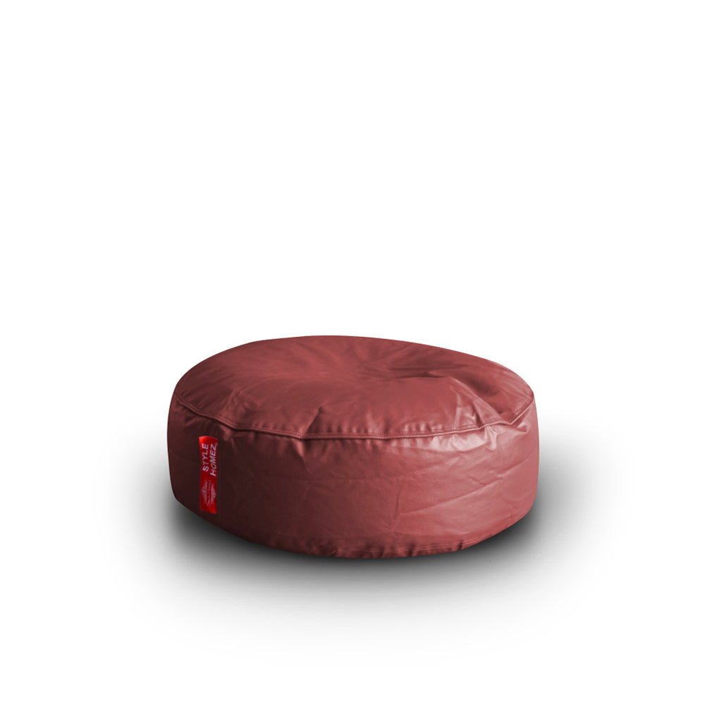 XL Round Floor Cushion With Beans - Maroon