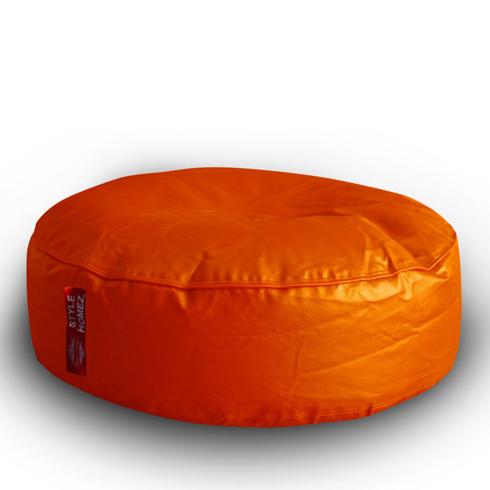 XL Round Floor Cushion With Beans - Orange