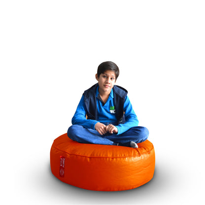XL Round Floor Cushion With Beans - Orange