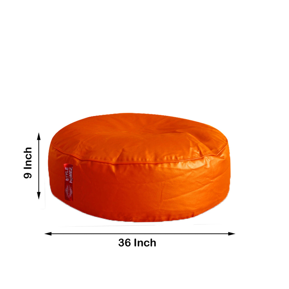 XL Round Floor Cushion With Beans - Orange