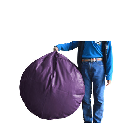 XL Round Floor Cushion With Beans - Purple