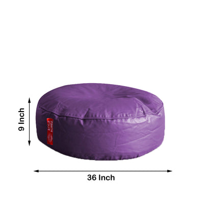 XL Round Floor Cushion With Beans - Purple