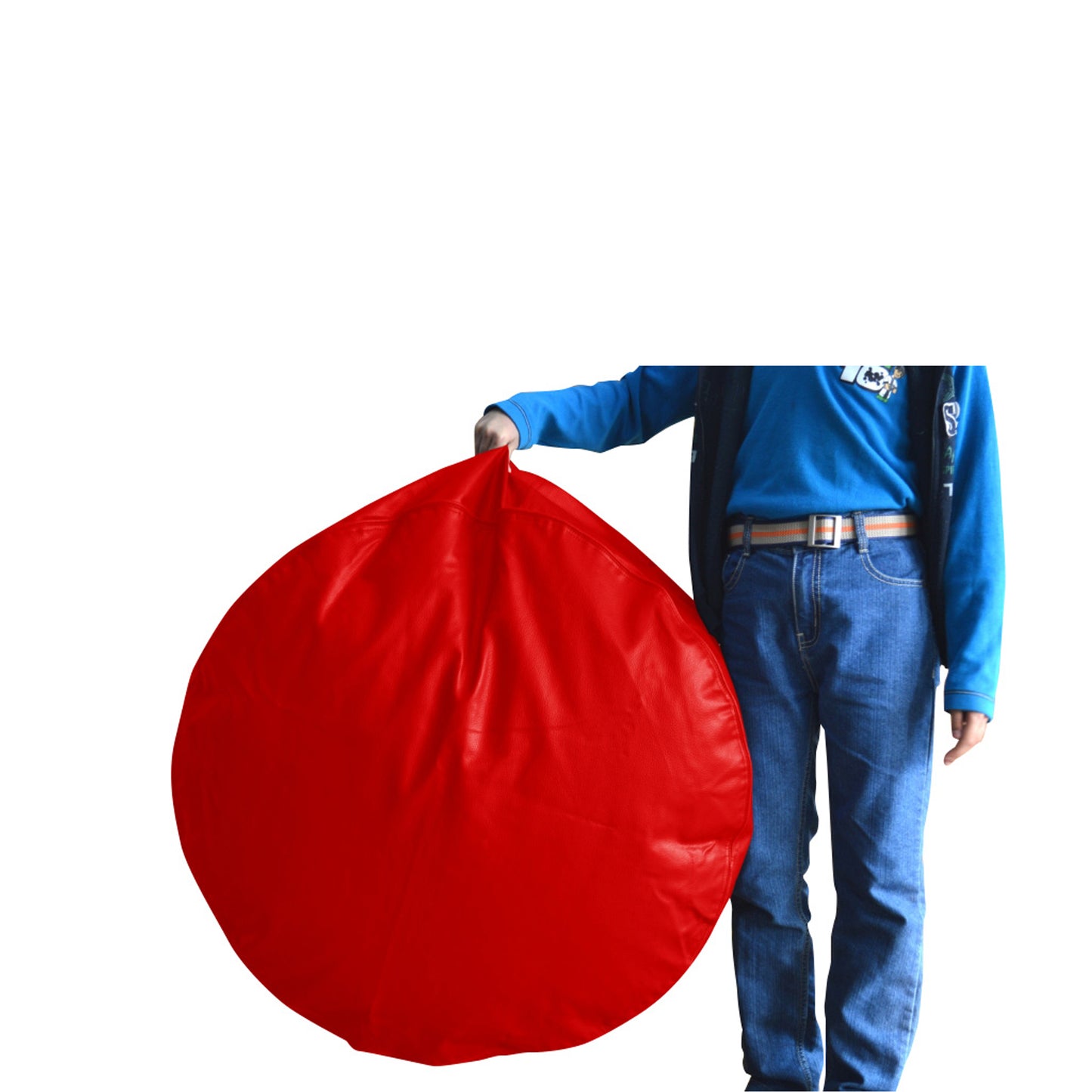 XL Round Floor Cushion With Beans - Red