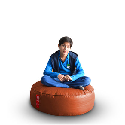 XL Round Floor Cushion With Beans - Tan