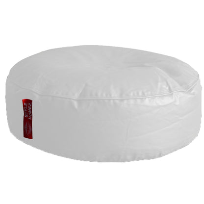 XL Round Floor Cushion With Beans - White
