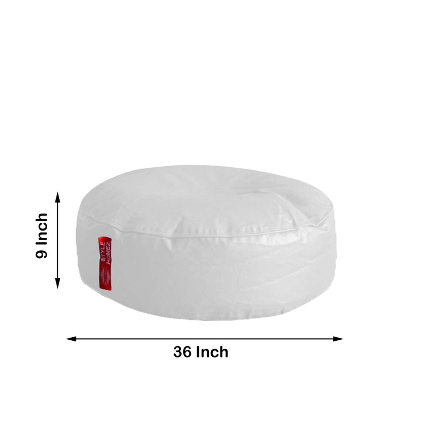 XL Round Floor Cushion With Beans - White