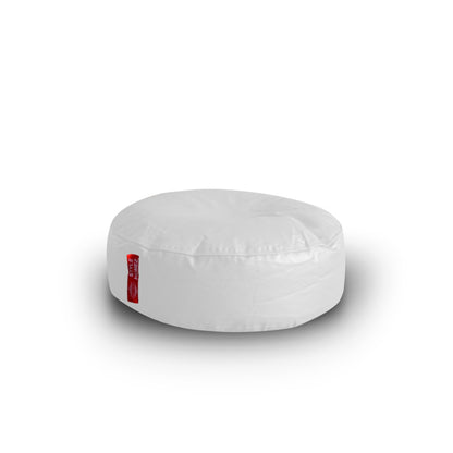 XL Round Floor Cushion With Beans - White
