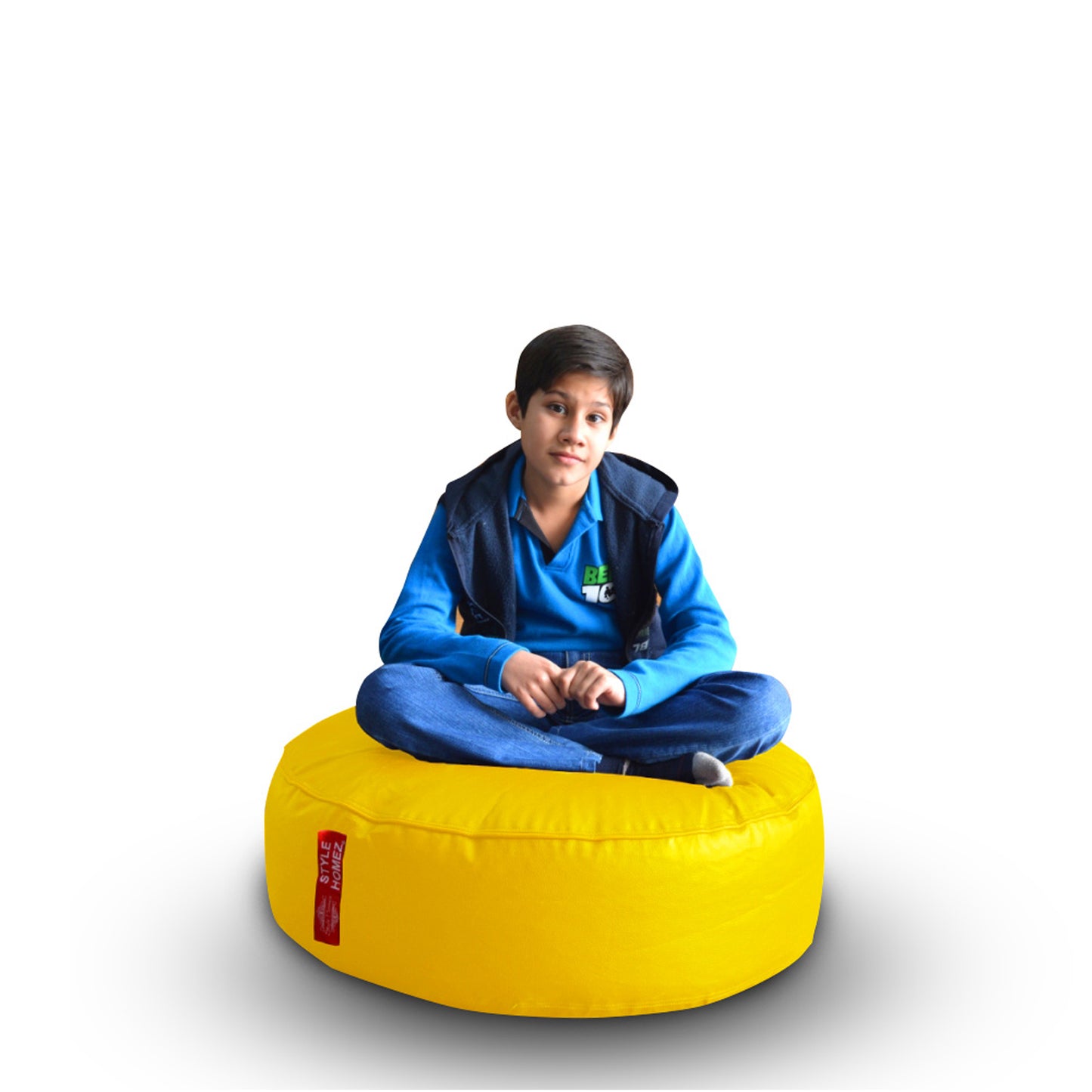 XL Round Floor Cushion With Beans - Yellow