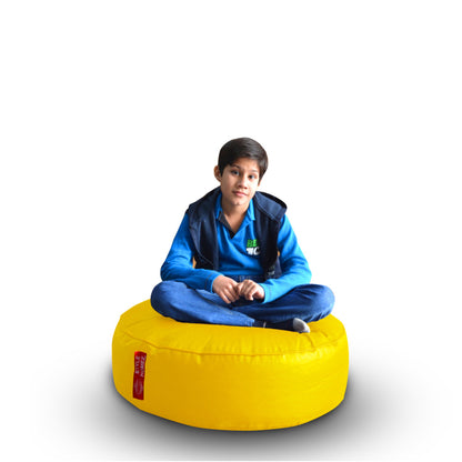 XL Round Floor Cushion With Beans - Yellow