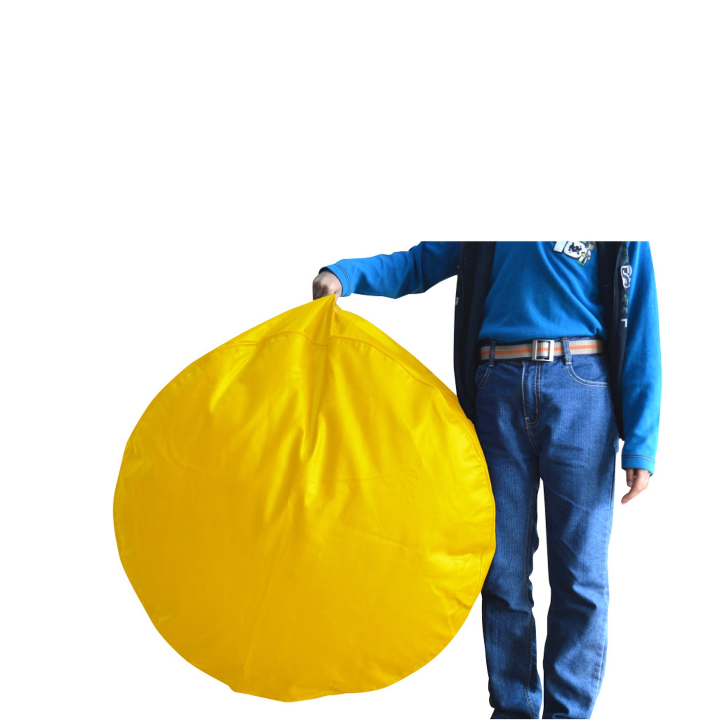 XL Round Floor Cushion With Beans - Yellow