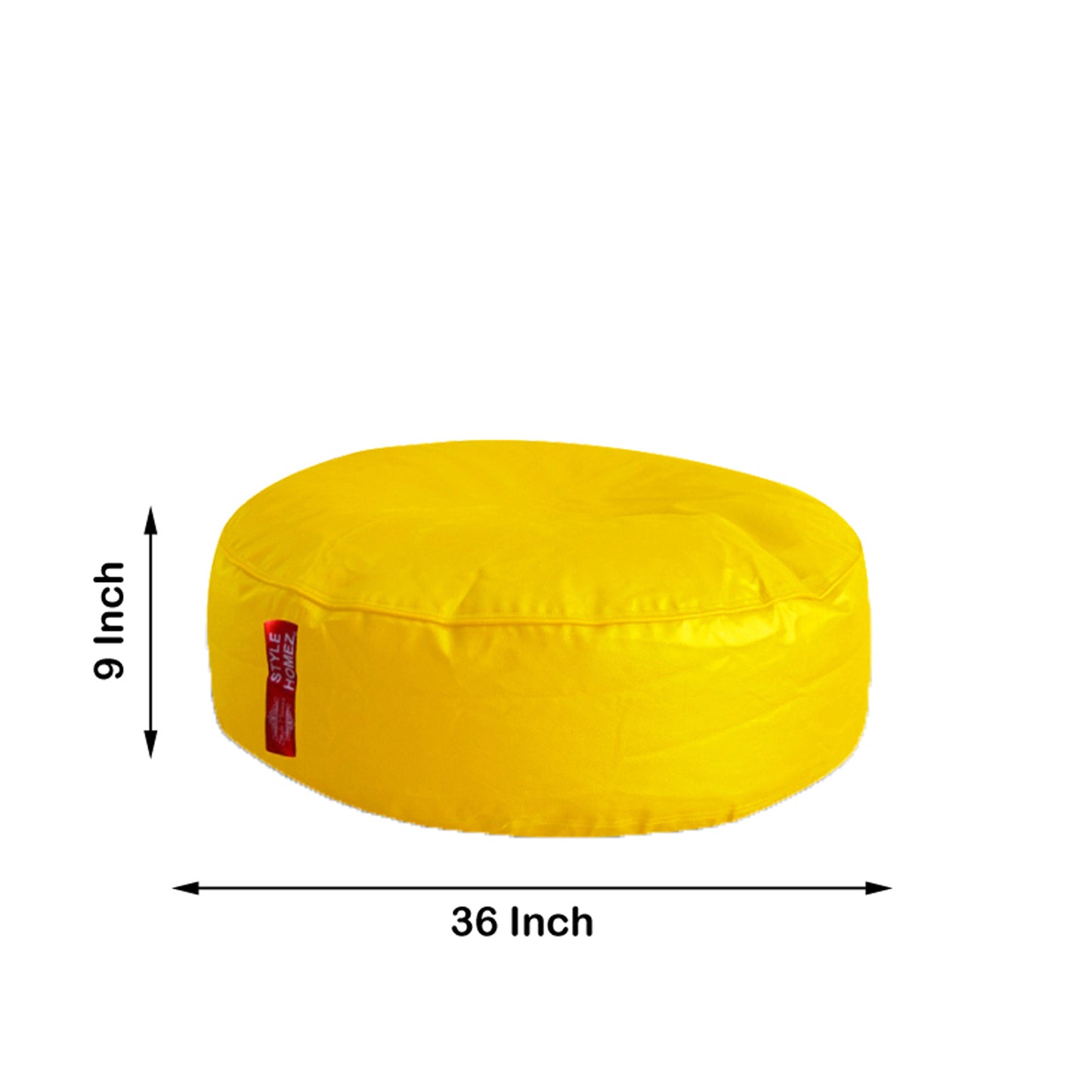 XL Round Floor Cushion With Beans - Yellow
