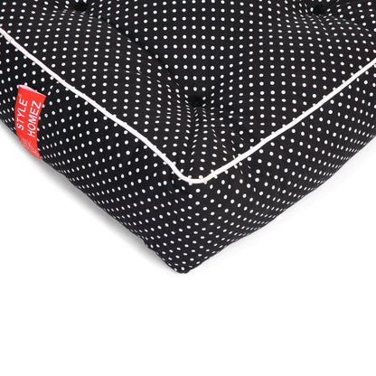 Canvas Polka Dots Square Floor Bean Filled Floow Cushion - Large Size