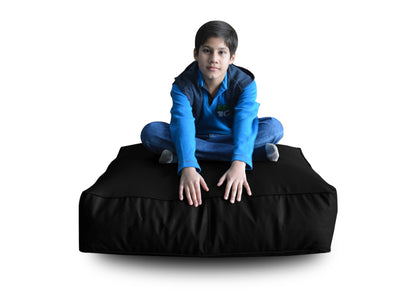 XL Floor Cushion With Beans - With Beans Square - Black