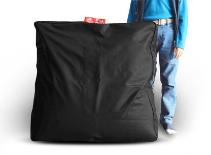 XL Floor Cushion With Beans - With Beans Square - Black
