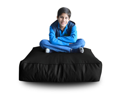 XL Floor Cushion With Beans - With Beans Square - Black