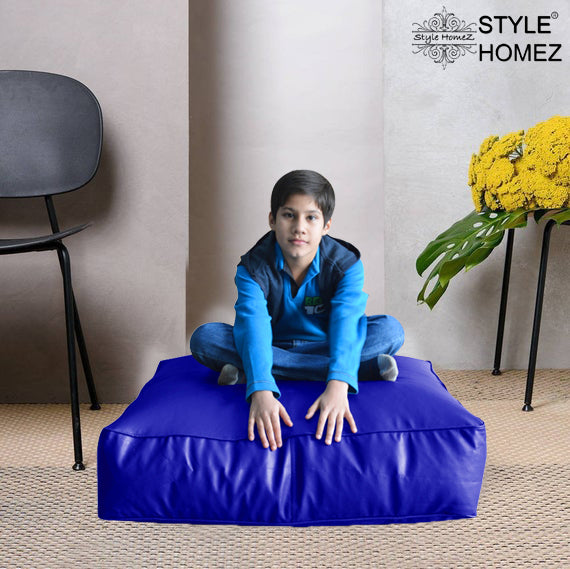 XL Floor Cushion With Beans - Square - Blue