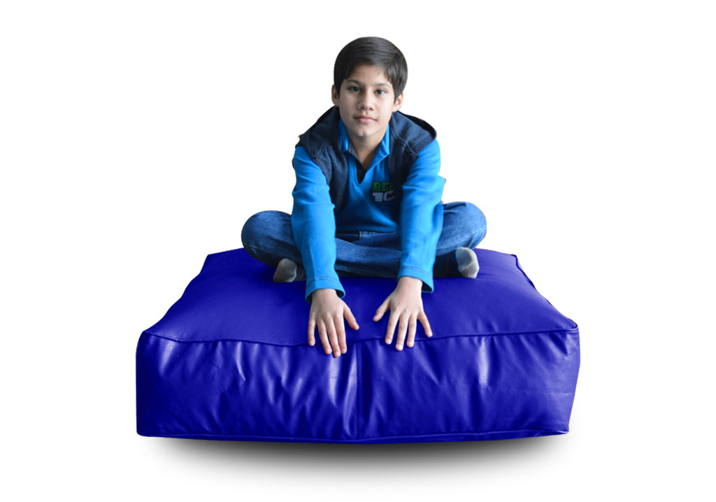 XL Floor Cushion With Beans - Square - Blue