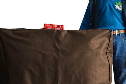 Brown XL Floor Cushion With Beans - Square - Chocolate