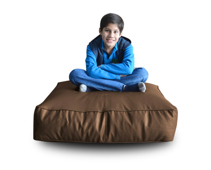 Brown XL Floor Cushion With Beans - Square - Chocolate