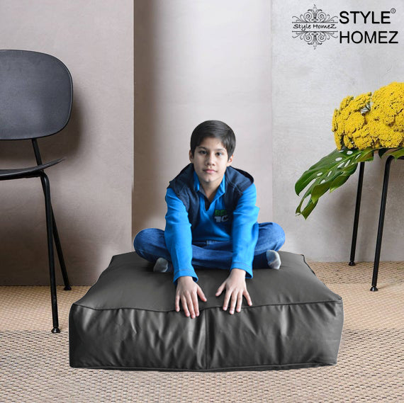 XL Floor Cushion With Beans - Square - Grey