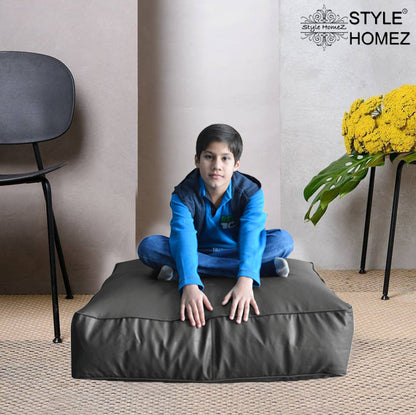 XL Floor Cushion With Beans - Square - Grey