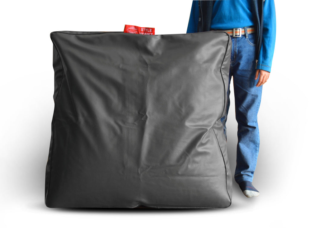 XL Floor Cushion With Beans - Square - Grey