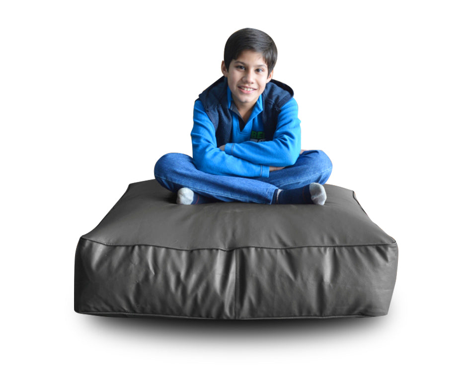 XL Floor Cushion With Beans - Square - Grey