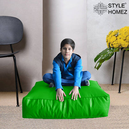 XL Floor Cushion With Beans - Square - Green