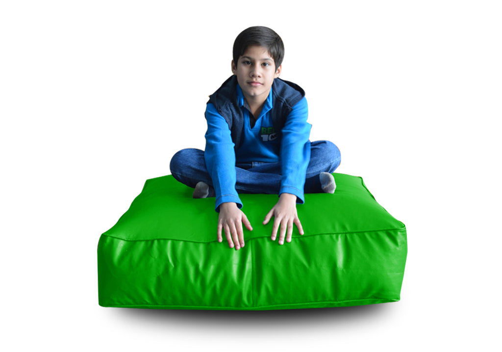 XL Floor Cushion With Beans - Square - Green