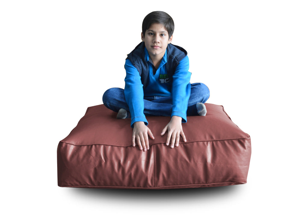 XL Floor Cushion With Beans - Square - Maroon