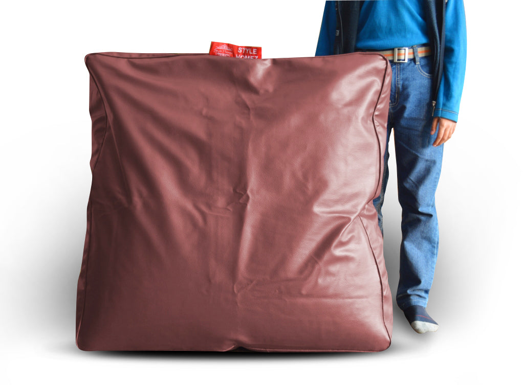 XL Floor Cushion With Beans - Square - Maroon