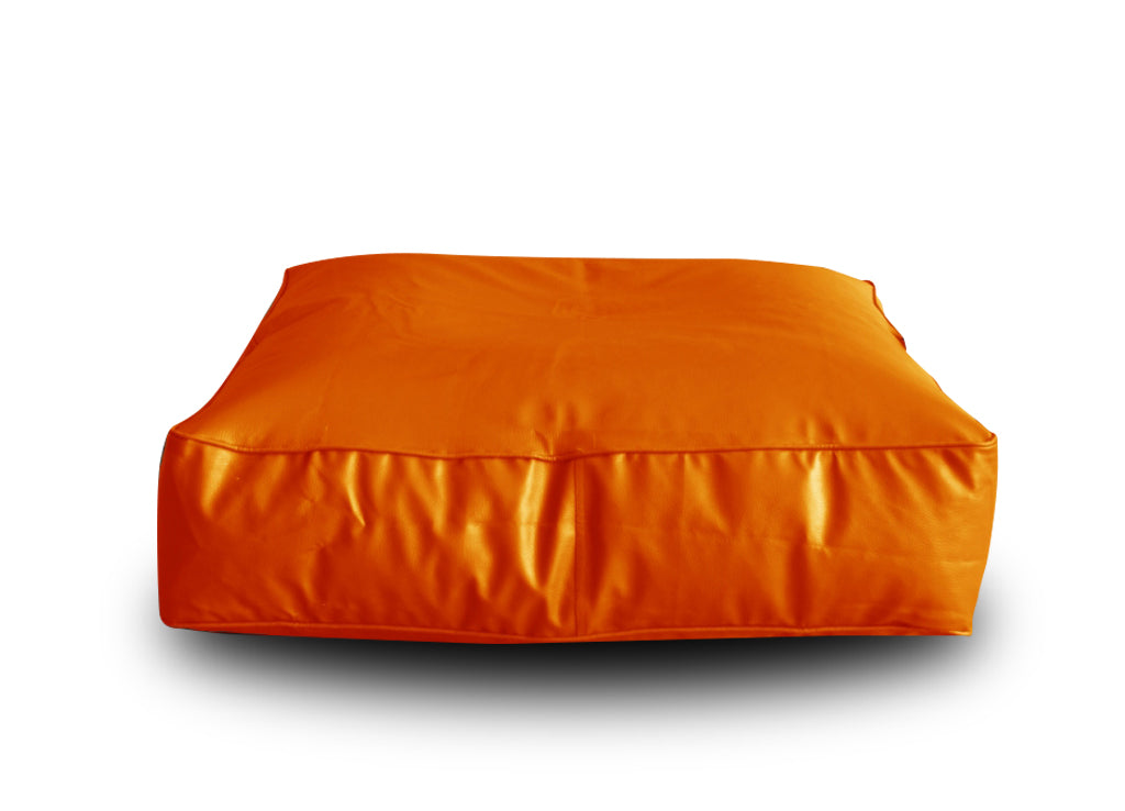 XL Floor Cushion With Beans - Square - Orange