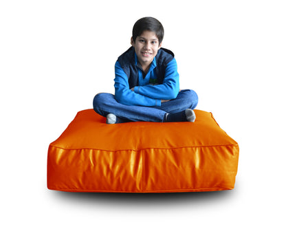 XL Floor Cushion With Beans - Square - Orange