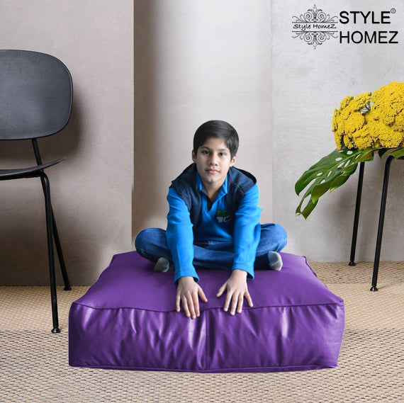 XL Floor Cushion With Beans - Square - Purple