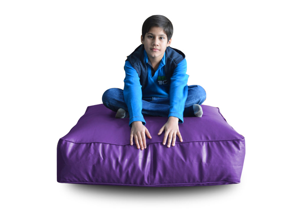 XL Floor Cushion With Beans - Square - Purple
