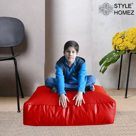 XL Floor Cushion With Beans - Square - Red