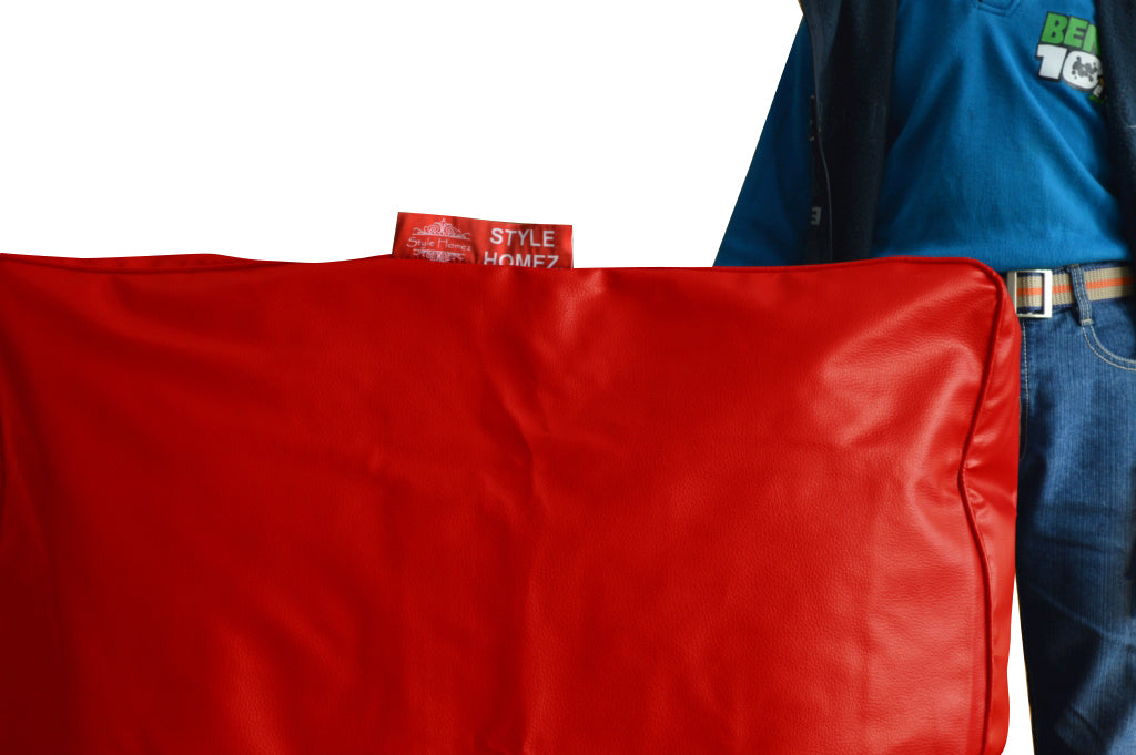 XL Floor Cushion With Beans - Square - Red