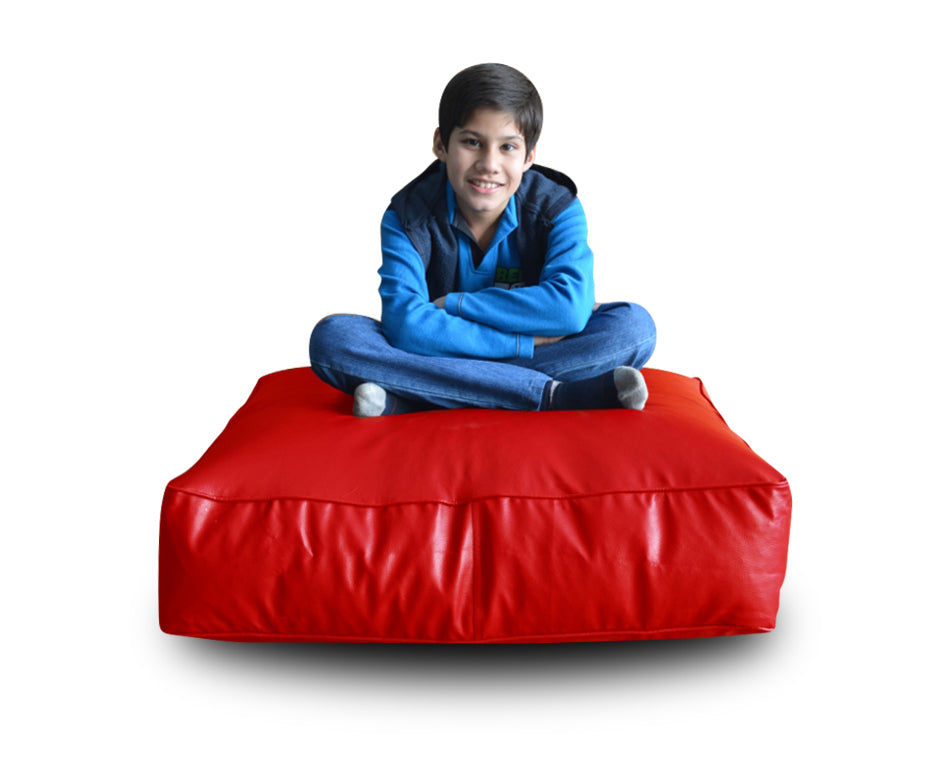 XL Floor Cushion With Beans - Square - Red