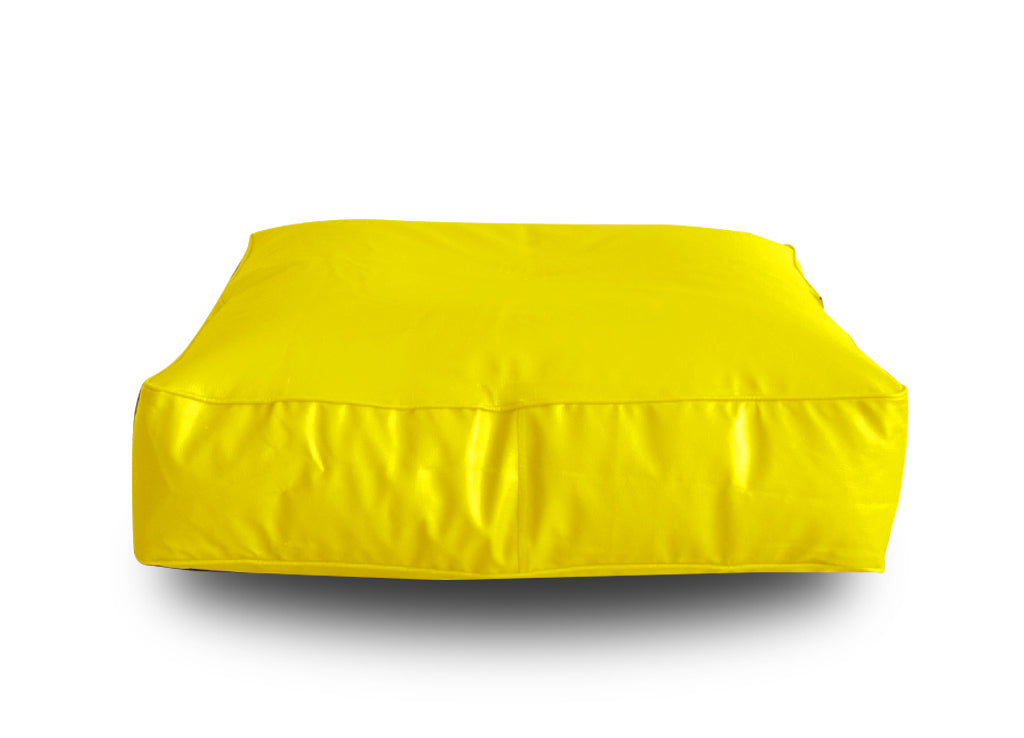 XL Floor Cushion With Beans - Square - Yellow
