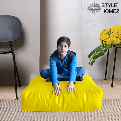 XL Floor Cushion With Beans - Square - Yellow