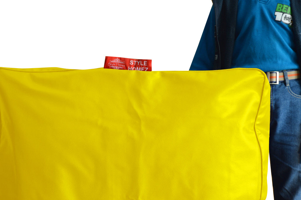 XL Floor Cushion With Beans - Square - Yellow